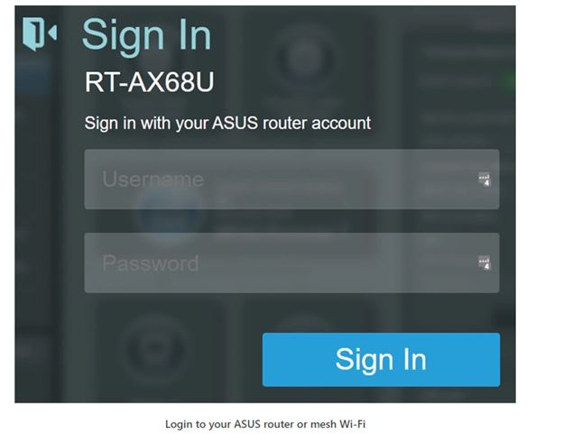 sign in to your router
